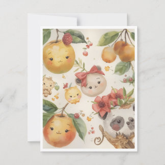 Cutie Fruitie Flat Note Card Mitteilungskarte