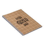 Cutie Girly Brown Gingham Spiral Notebook Notizblock (Rechte Seite)