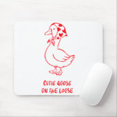 Cutie Goose Valentine Hearts Bandana Cute Barnyard Mousepad (Mit Mouse)