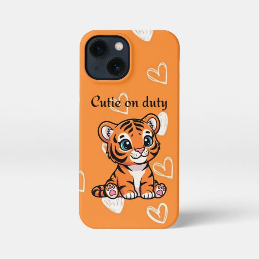 Cutie on Duty iPhone Case |  Baby Tiger Phone Case Hülle (Rückseite)