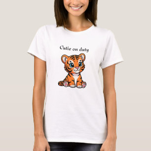 Cutie on Duty Shirt Süßes Baby-Tiger-T-Shirt