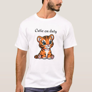Cutie on Duty-Shirt | Süßes Baby-Tiger-T-Shirt T-Shirt