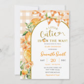 Cutie Orange Gingham baby shower invitation Einladung (Vorderseite)
