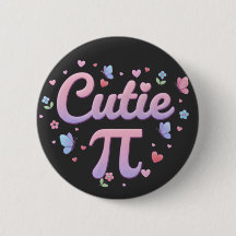 Cutie Pi Symbol Math Pun Pink Butterfly Hearts