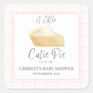 Cutie Pie Baby Shower Aufkleber