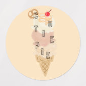 Cutie Pie - Eiscreme-Aufkleber Etiketten (Design 1)