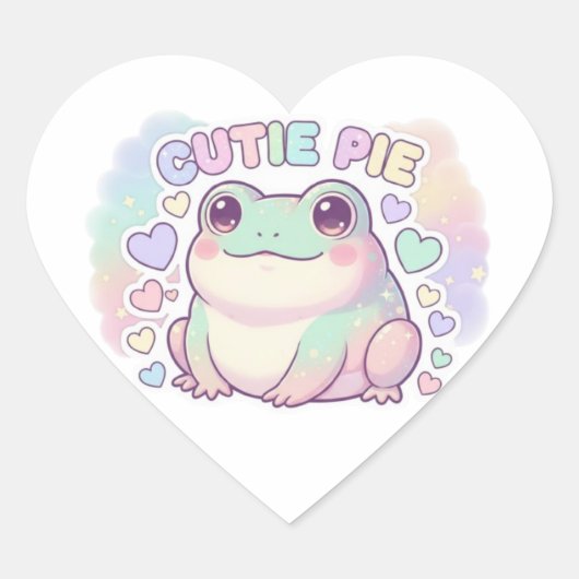 Cutie Pie Frog Sticker Cute Sparkle Frog Kawaii Ae (Vorderseite)