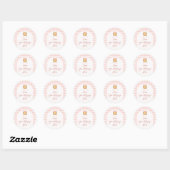 Cutie Pie Pastel Pink Bow Baby Shower Your Message Runder Aufkleber (Blatt)