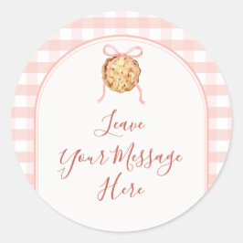 Cutie Pie Pastel Pink Bow Baby Shower Your Message Runder Aufkleber