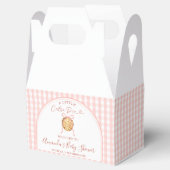 Cutie Pie Pastel Pink Bow Gingham Fall Baby Shower Geschenkschachtel (Geöffnet)