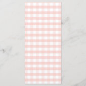 Cutie Pie Pastel Pink Bow Gingham Fall Baby Shower Menükarte (Rückseite)