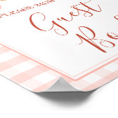 Cutie Pie Pastel Pink Bow Gingham Fall Guest Book Poster (Ecke)
