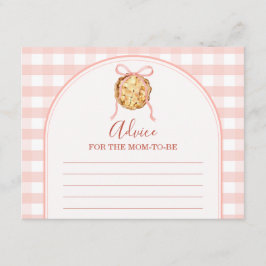 Cutie Pie Pastel Pink Gingham Advice For Mommy Begleitkarte