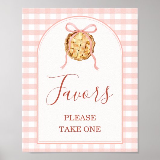 Cutie Pie Pastel Pink Gingham Baby Shower Favors Poster (Vorne)