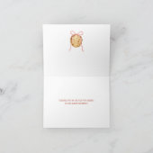 Cutie Pie Pastel Pink Gingham Baby Shower Folded Dankeskarte (Innenseite)