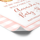 Cutie Pie Pastel Pink Gingham Baby Shower Welcome Poster (Ecke)