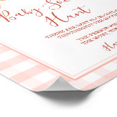 Cutie Pie Pastel Pink Gingham Fall Baby Sock Hunt Poster (Ecke)