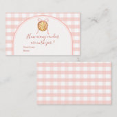 Cutie Pie Pastel Pink Gingham How Many Candies Begleitkarte (Vorne/Hinten)