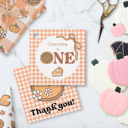 Cutie Pie Pumpkin 1st Birthday Thank You Geschenkanhänger