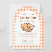 Cutie Pie Pumpkin Birthday Photo Invitation Einladung (Vorderseite)