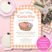 Cutie Pie Pumpkin Birthday Photo Invitation Einladung