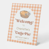 Cutie Pie Pumpkin Birthday Welcome Sign Sockelschild (Vorderseite)