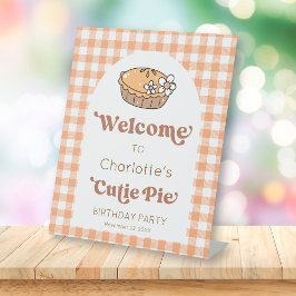 Cutie Pie Pumpkin Birthday Welcome Sign Sockelschild