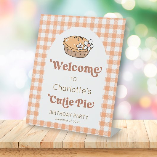 Cutie Pie Pumpkin Birthday Welcome Sign Sockelschild