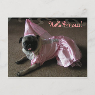 Cutie Pug Princess Postkarte