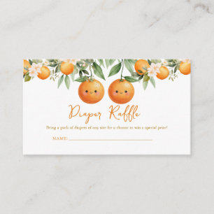Cuties Orange Zwei kleine Zwillinge Windel-Raffle  Begleitkarte