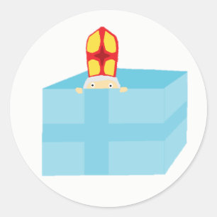 Cutiful Kids Art Funny St. Nicholas Sinterklaas Runder Aufkleber