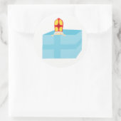 Cutiful Kids Art Funny St. Nicholas Sinterklaas Runder Aufkleber (Tasche)