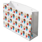 Cutiful Kids Art Funny St Nicholas und Friend Große Geschenktüte (Rückseite Schrägansicht)