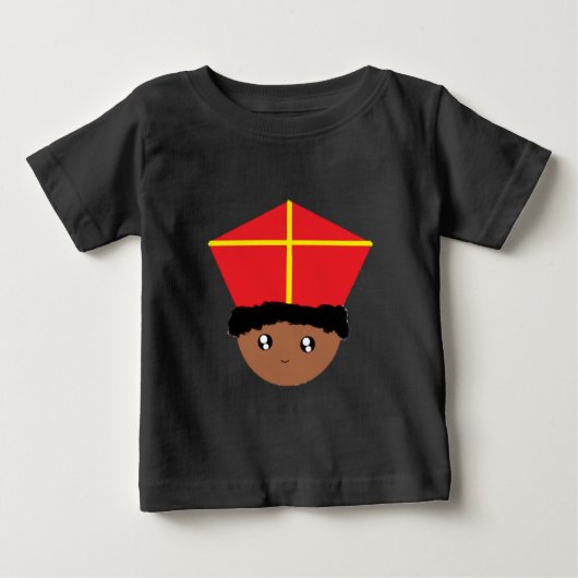 Cutiful Kids Art St. Nicholas Miter Zwarte Piet Baby T-shirt (Vorderseite)