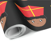 Cutiful Kids Art St. Nicholas Miter Zwarte Piet W. Geschenkpapier (Rolleneckpunkt)