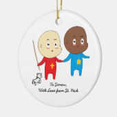 Cutiful Kids Art St. Nicholas Niedlich Twin Babies Keramikornament (Links)