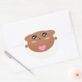 Cutique Kids Art Design Niedlicher Teddybär in Lie Runder Aufkleber (Umschlag)