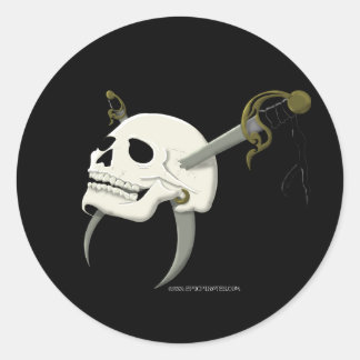 Cutlass Skull Runder Aufkleber