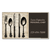 Cutlery Catering Restaurant Caterer Persönlicher K Magnetische Visitenkarte (Vorderseite)