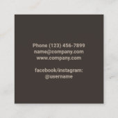 Cutlery Catering Restaurant Caterer Persönlicher K Quadratische Visitenkarte (Rückseite)