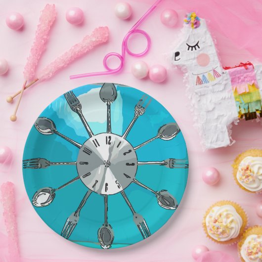 Cutlery O'clock Plate Pappteller (Party)