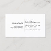 CUTLERY PATTERN auf KRAFT PAPIER für CATERING, KOC Visitenkarte (Rückseite)