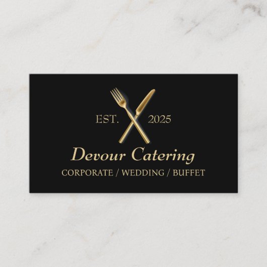 Cutlery QR Koch Caterer Catering Services Visitenkarte (Vorderseite)