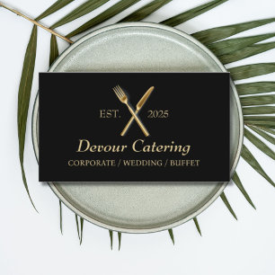 Cutlery QR Koch Caterer Catering Services Visitenkarte
