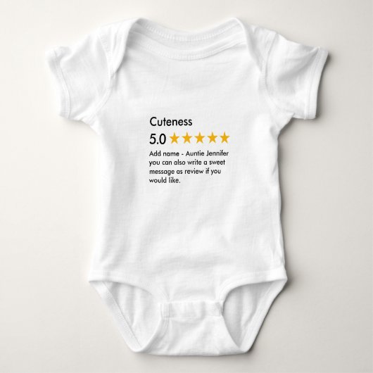Cutness 5 Star Baby Strampler (Vorderseite)