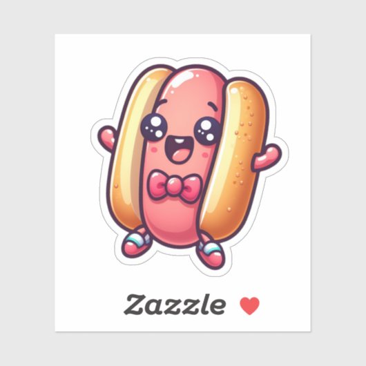 Cutness Overload Kawaii Hotdog Aufkleber (Blatt)