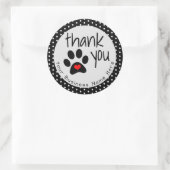 Cutom Black Dog Paw Print Danke Stickers (Tasche)