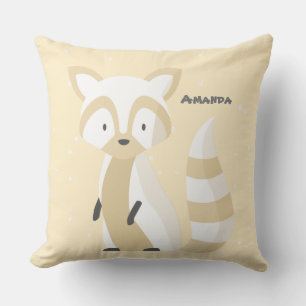 Cutom Name Baby-Pastellhörnchen Kinderzimmer pink Kissen