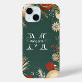 Cutom Name Monogram Weihnachtsschmuck Case-Mate iPhone Hülle (Rückseite)