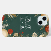 Cutom Name Monogram Weihnachtsschmuck Case-Mate iPhone Hülle (Rückseite (Horizontal))